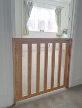 Load image into Gallery viewer, Bespoke made to measure Solid Oak Stair Gate